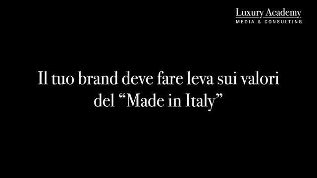 Seventh commandment: your brand must draw on the values of Made in Italy.