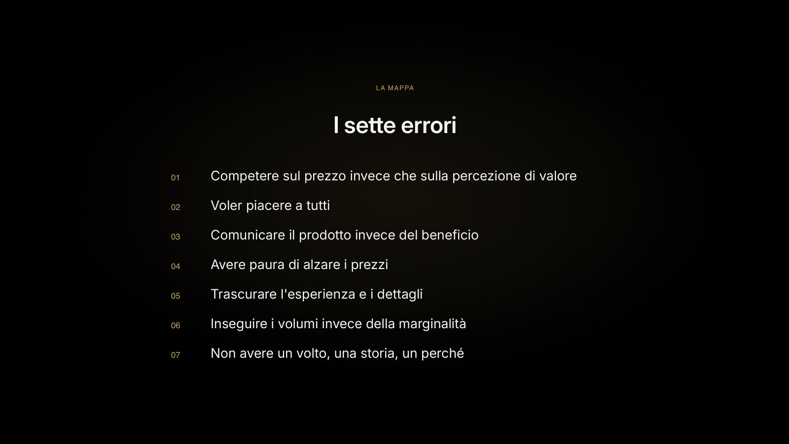 I sette errori.