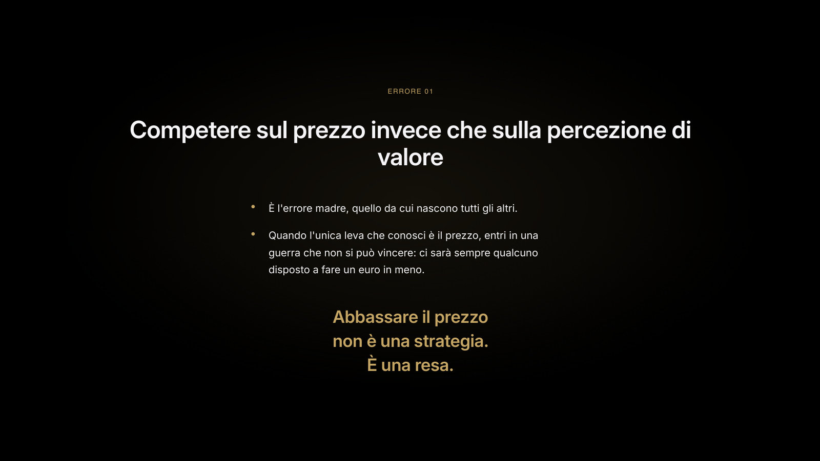 Abbassare il prezzo non è una strategia. È una resa.