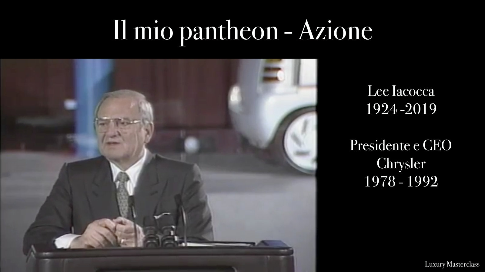 Lee Iacocca, 1924-2019, presidente e CEO di Chrysler dal 1978 al 1992.