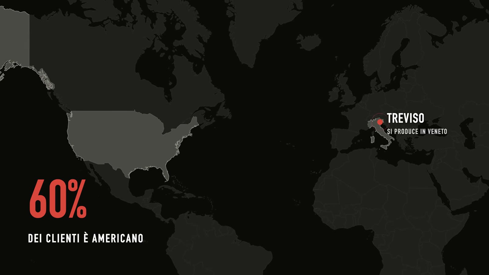 Map: Totem builds in Treviso and around 60% of its customers are American.