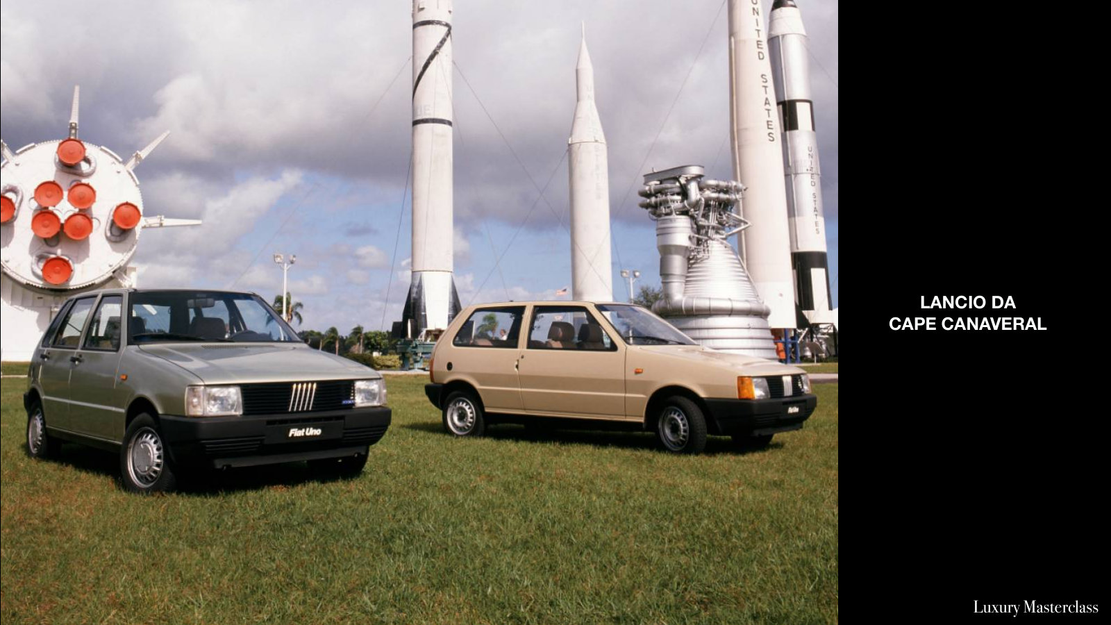 January 1983: the Fiat Uno launched from Cape Canaveral.